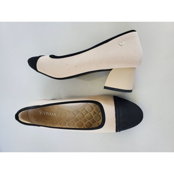 Vivaia Julie Pro Womens Chic Retro Round Toe Beige & Black Heels Size 40 US 9 - Picture 13 of 15